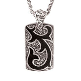 AP-8022-S Sterling Silver Designer Rectangle Pendant With Plain Silver Jewelry Bali Designs Inc